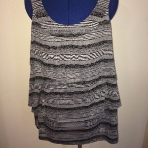 Layered Faded Glory Tank Blouse Top